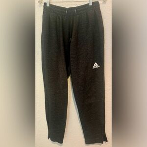 Adidas heather black fleece sweatpants w/ zip bottom